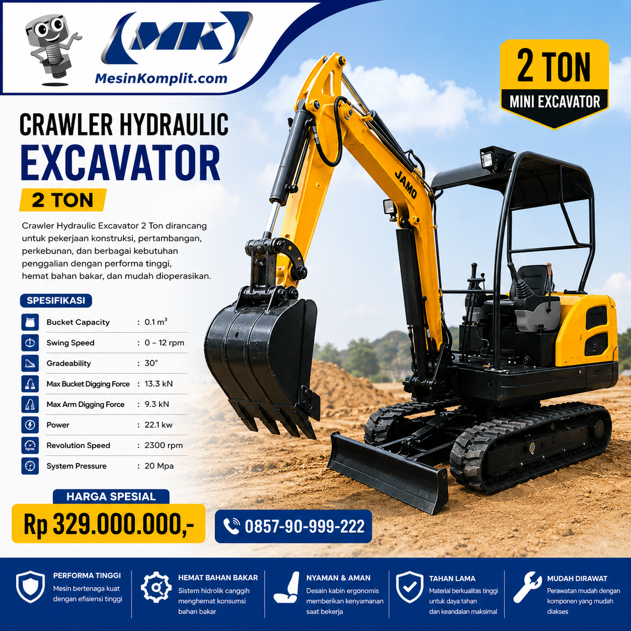Mini Excavator 2 Ton (KSI...
